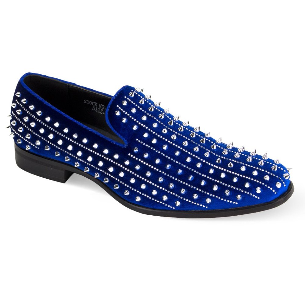 After Midnight | AM Harvie Exclusive Smoker Shoe Velvet W/Spikes Slip On BLUE